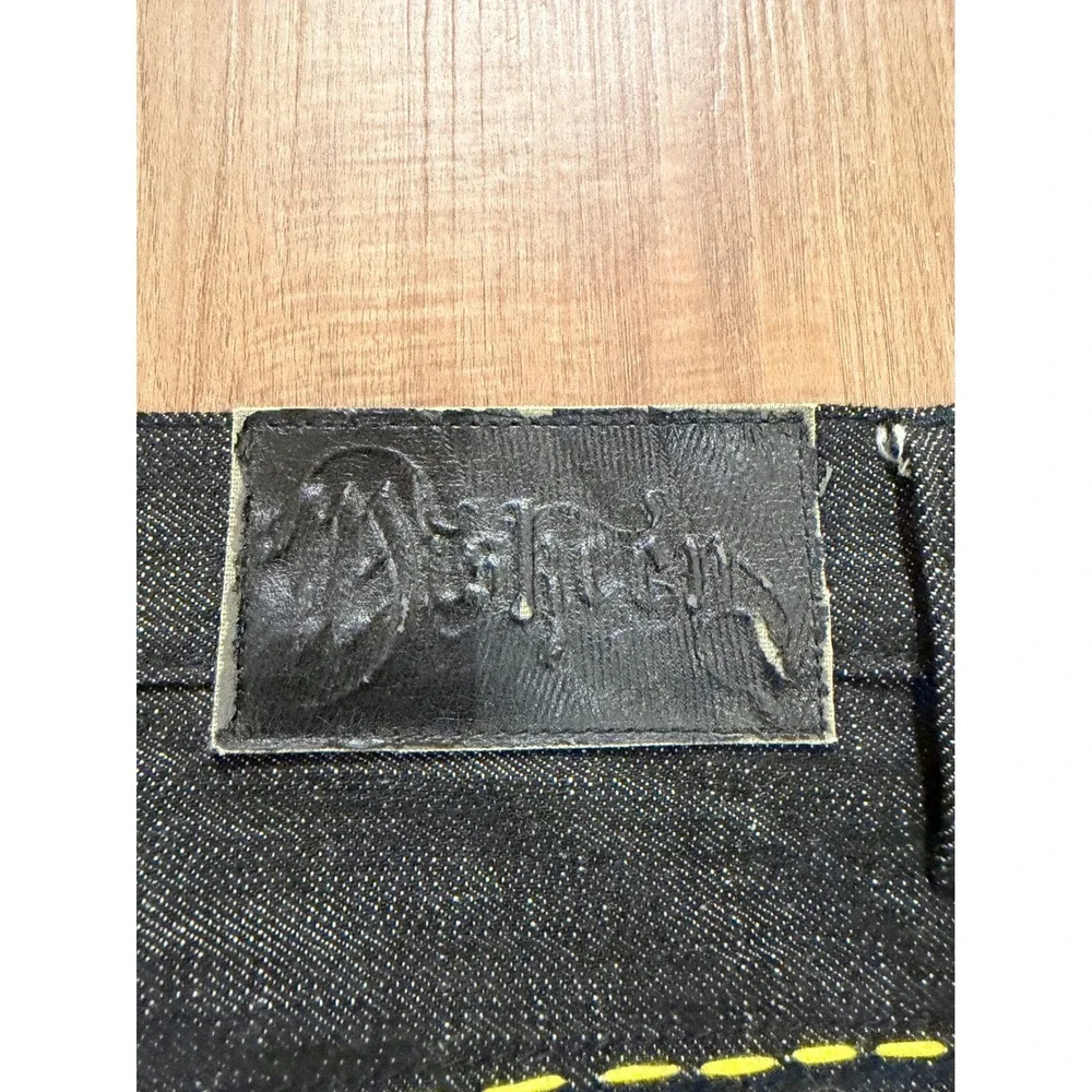 Miskeen Art Culture Jeans Mens 38 Black Denim Y2K Embroidered Streetwear Baggy